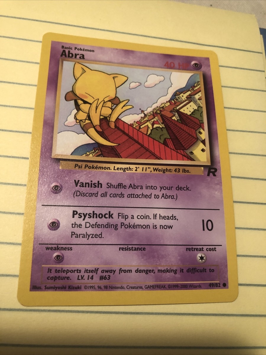 abra pokemon card 1995 Abra 43/102 Base Set Common Pokemon Card Unlimited Near Mint main image 1
