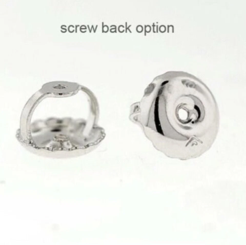 1 TCW Fancy Black Round Studs Earrings Man Made Diamonds 14k Solid Gold - Image 4 of 4