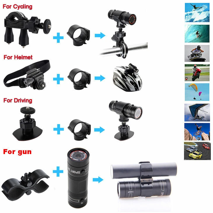 HD 1080P Video Camcorder Action Camera Mount F9 For Clay Pigeon Shooting Shotgun - Image 2 of 4