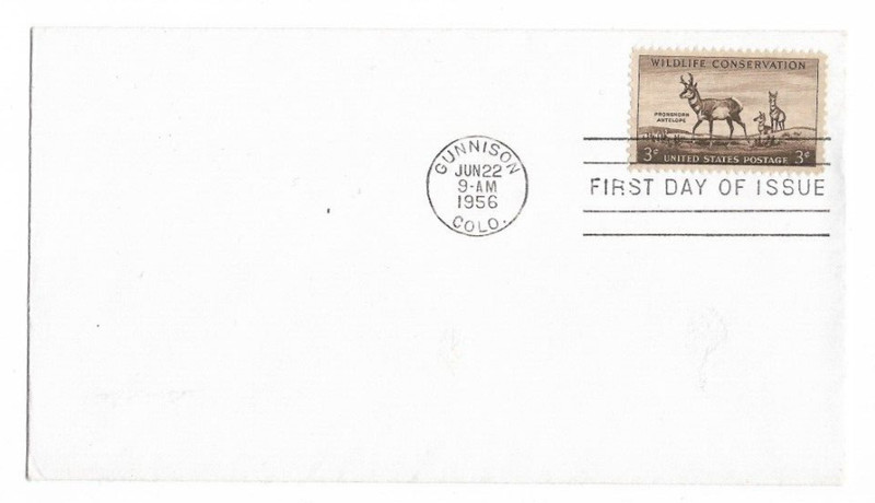 1956 FDC 3c US Wildlife Conservation Pronghorn Antelope