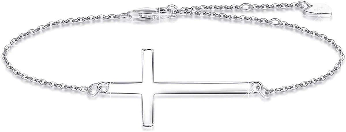 Sterling silver cross anklet online