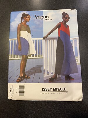 90s color block dress RARE Vintage Vogue 1563 ISSEY MIYAKE Maxi ARRANGE tie shoulder satin