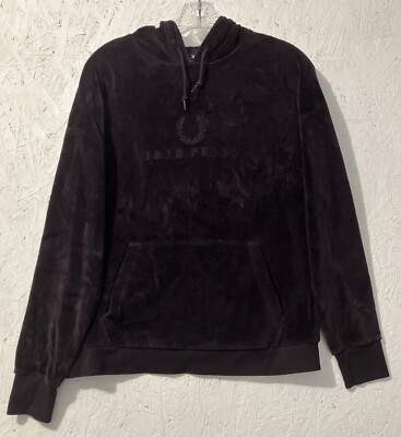 Fred Perry Hooded Purple Velour Hoodie Top Size 10