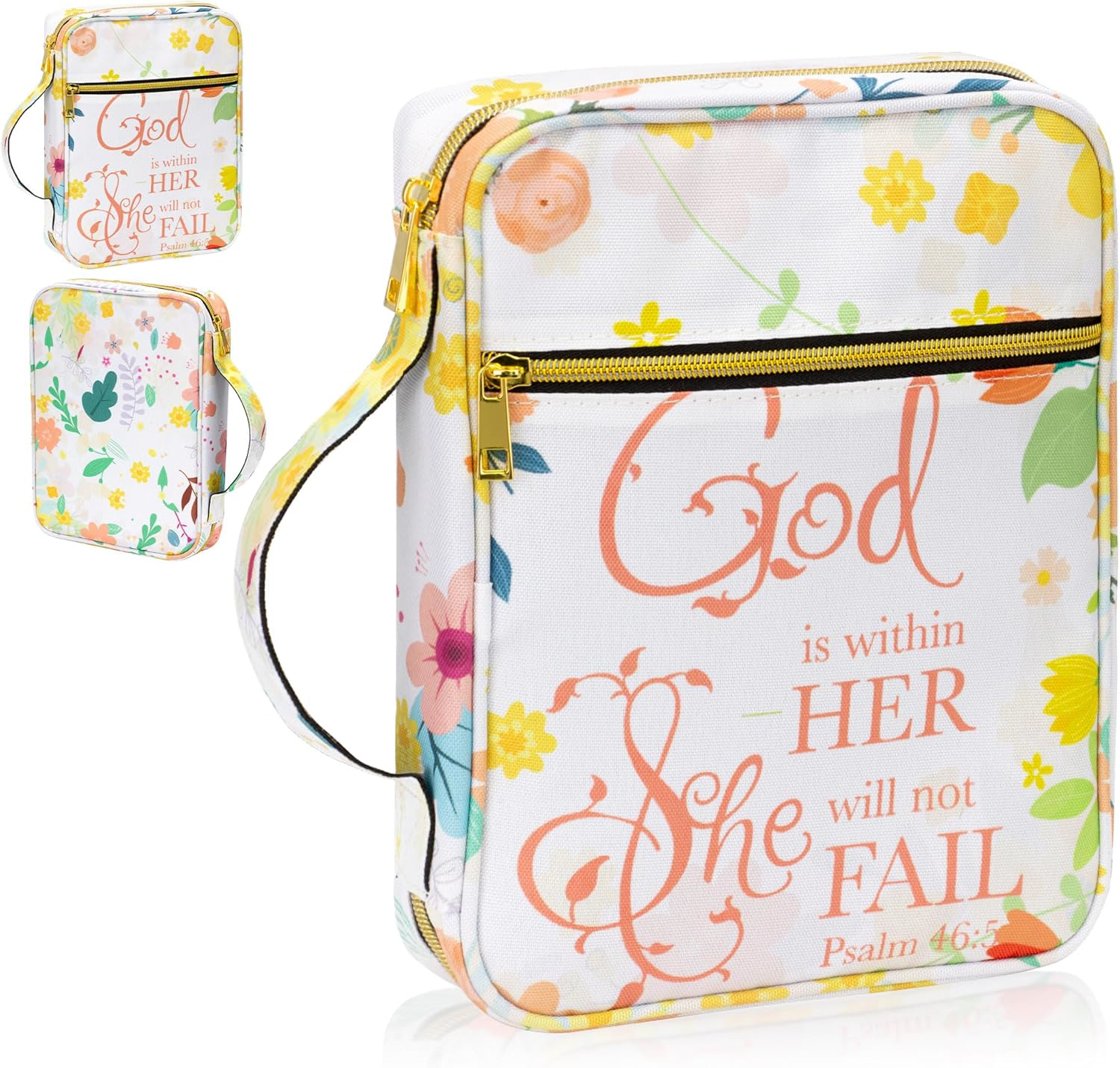 Men's Standard Size Bible Cover with Zipper Pockets & Organizer