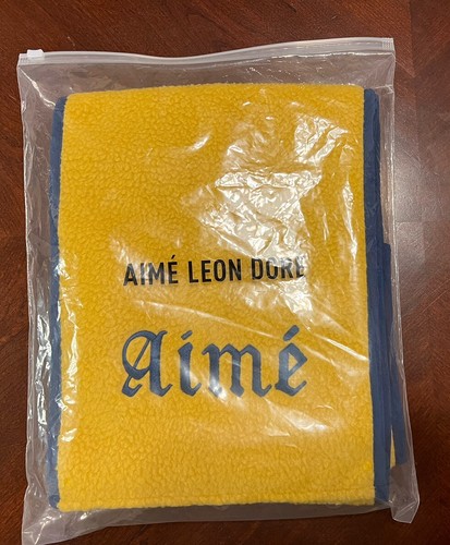 Aime Leon Dore ALD Gothic Fleece Scarf in Oil Yellow 66” x 10” Extra Soft Plush - Picture 8 of 10