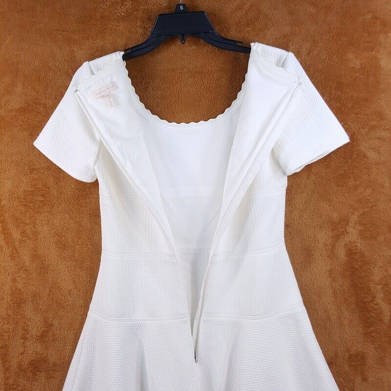 REBECCA TAYLOR Womens Dress Size 2 White Fit Flar… - image 4