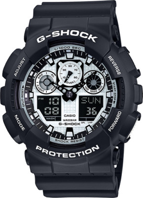 New Casio G-Shock Black & White GA100BW-1A  Analog-Digital X Large Men's Watch