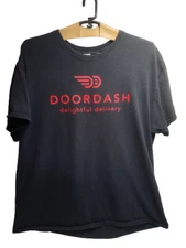 DoorDash Delightful Delivery T-Shirt - Employee Short Sleeve Tee - Mens XL Black