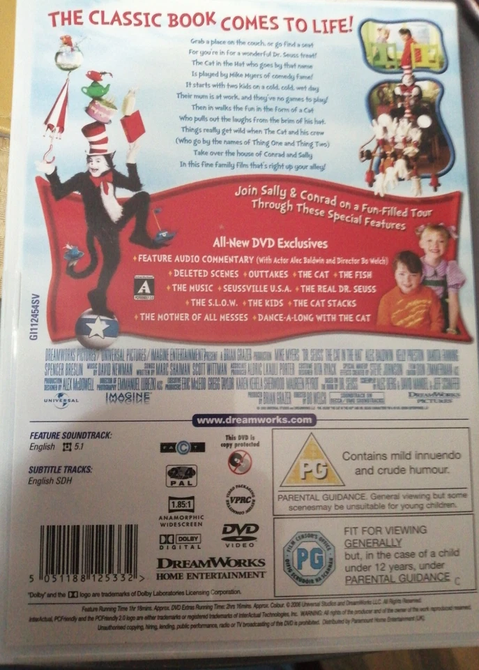 Mike Myers Dr Seuss In Cat In The Hat EST UK PRICE £14 vat and Post incl - Image 2 of 4