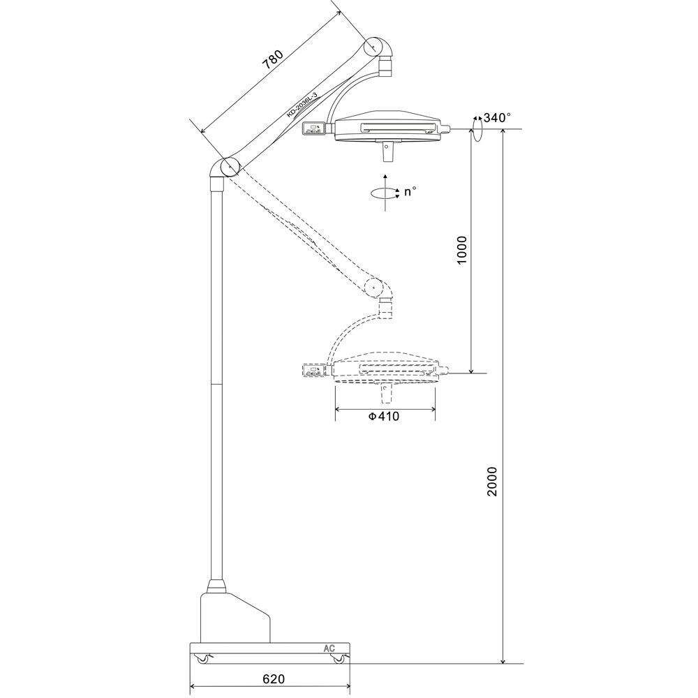 36 Holes 108W LED Mobile Medical Surgical Shadowless Operating Light Veterinary