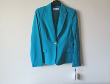 Calvin Klein Lux One-Button Blazer Jacket Lagoon Size 6 MSRP 129.00 NWT