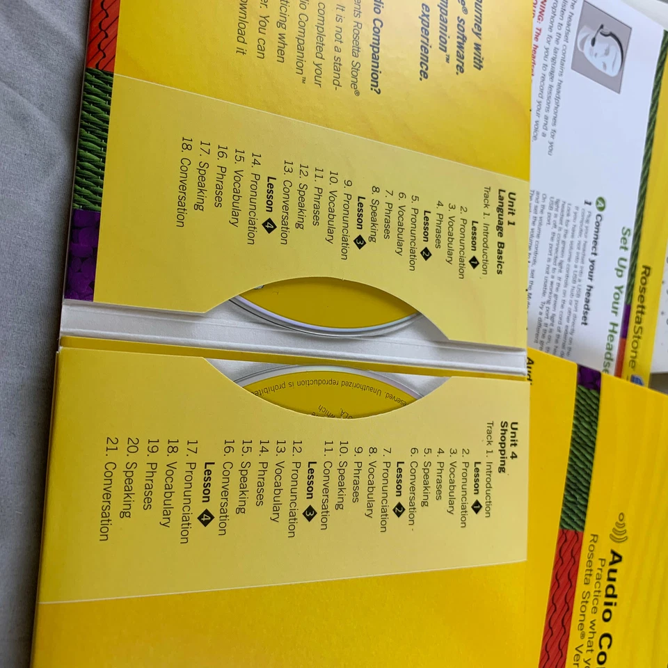 ROSETTA STONE LEVELS 1-2 FRANCAIS / FRENCH 5 CD & USB HEADPHONES BOX SET USED - Image 3 of 4
