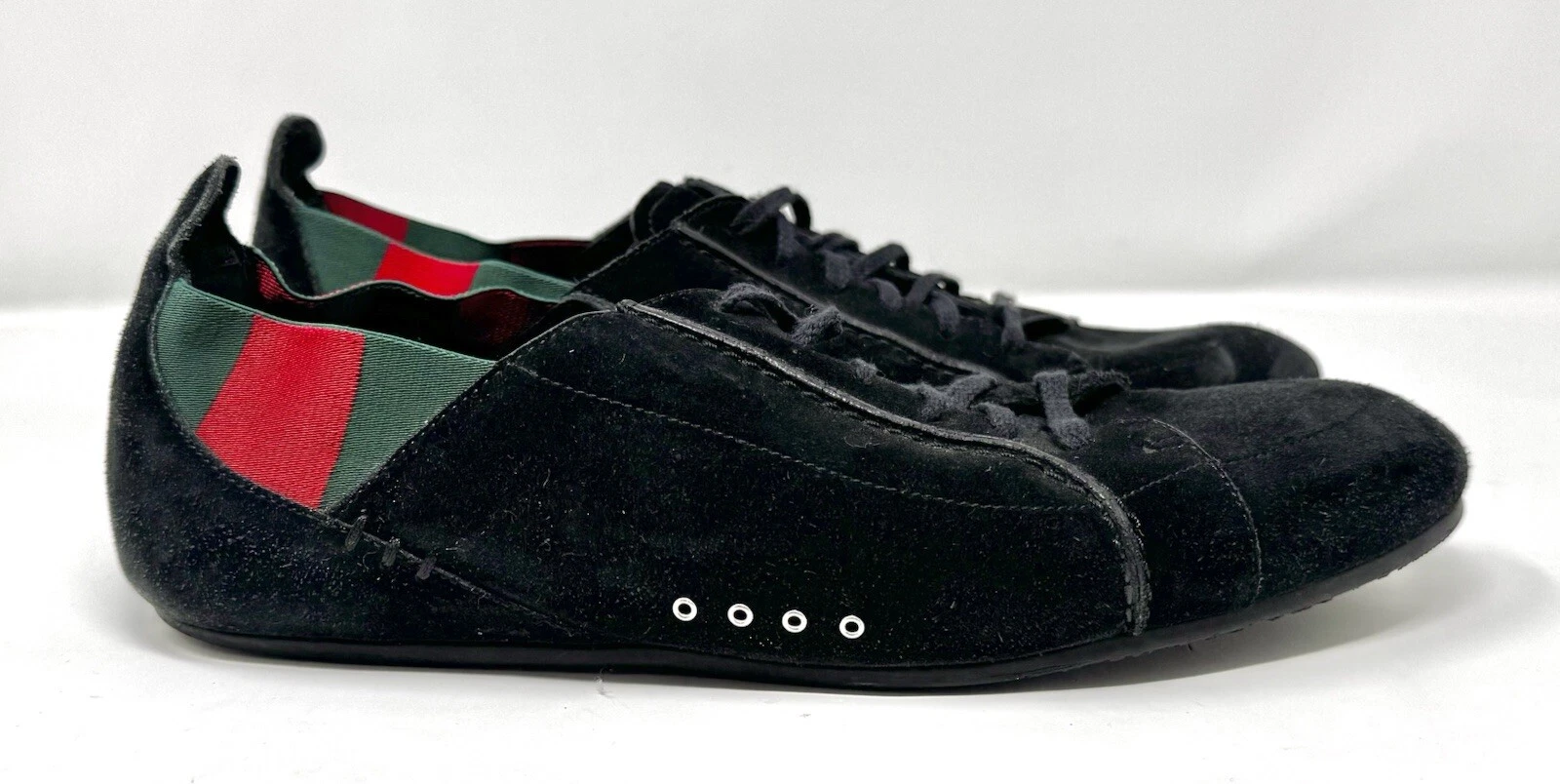 Baskets plates homme Gucci GG logo daim noir 170566 pointure 9,5