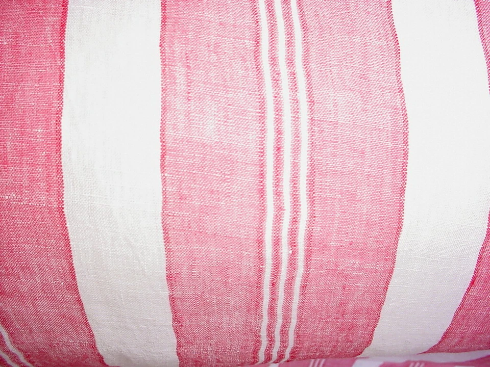 Tela de tapicería 17-1/8Y Mulberry FD520 Antibes a rayas rojo claro café a rayas Foto 3 de 4