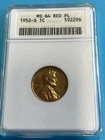 1950 D Lincoln Wheat Cent MS64 RED PL ANACS Proof Like Very Rare Old Holder
