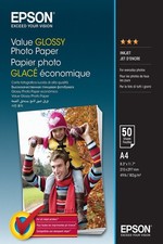 Genuine Epson Value A4 Glossy Photo Paper 183gsm - 50 Sheets (C13S400036)