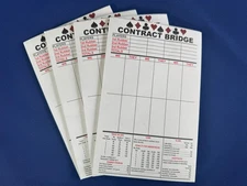 Contract Bridge Score Pads • Large Size • 4 Pads • 50 Sheets Each