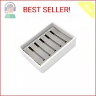 Ceramic Soap Dish Stainless Steel Soap Holder for Bathroom and Shower Double Lay
