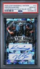 2025 Leaf Baseball Nation Konnor Griffin/Wyatt Sanford #11 Auto 2/3 PSA 10 POP-1