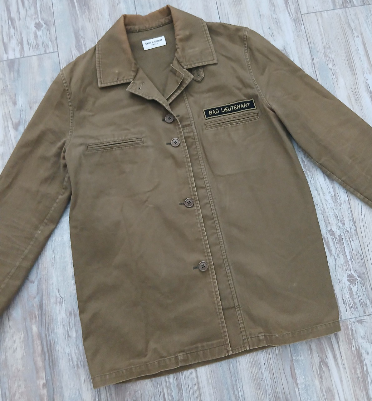 Giacca sovracamicia militare Saint Laurent cattivo tenente taglia 46 cachi