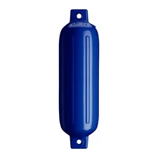 Single Inflatable 5.5" Diameter x 19" Cobalt Blue PVC Ribbed Boat Fender
