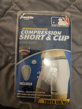 Franklin Sports YOUTH Compression Shorts with Cup Support Protection SM/MD NEW