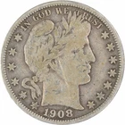 1908-S Barber Silver Half Dollar Choice VG Uncertified #402