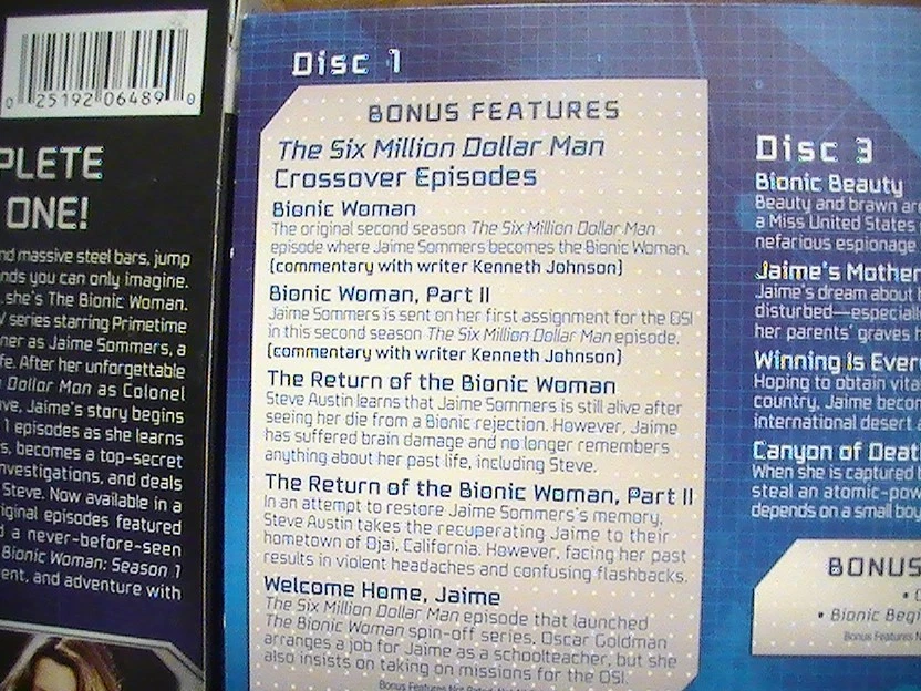 The Bionic Woman 1976 Season 1 4 DVD 2010 Lindsay Wagner Lee Majors Cyborg Jaime - Image 3 of 4