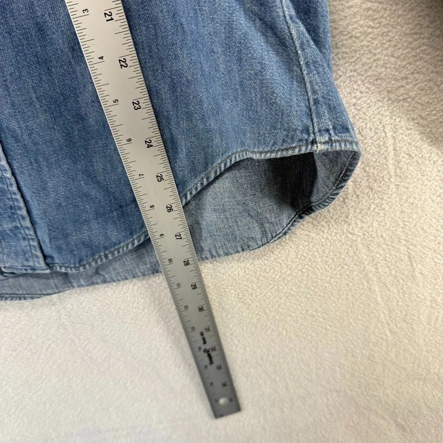 Camisa Vaquera Levis De Colección Para Hombre Pequeña Azul Naranja Pestaña Hecha en EE. UU. 60665 1117 AÑOS 80 Foto 2 de 4