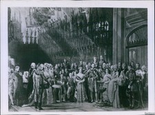 1948 Engraving Of Britains King Edward Viis Christening 1841 Royalty 7X9 Photo