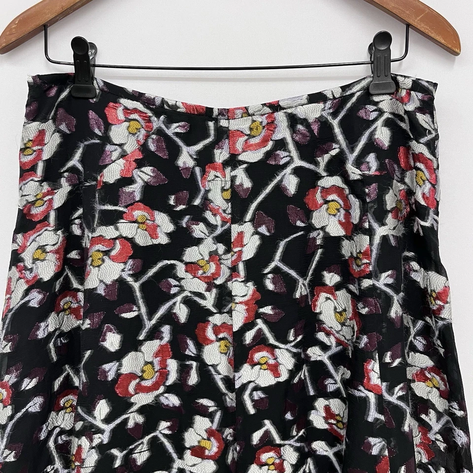 Maxi falda Isabel Marant para mujer talla 40 negra/roja floral seda línea A usada en excelente estado Foto 4 de 4