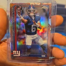 JAXSON DART - 2025 Topps Chrome NFL - Football Leather Refractor RC #306 Giants