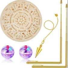 Copper Dowsing Rods Spiritual and Pendulum Board Kit for the1288