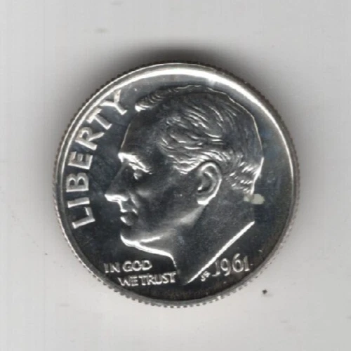 1961 PROOF DIME 90% SILVER TEN CENTS 10¢ PHILADELPHIA UNITED STATES OF AMERICA