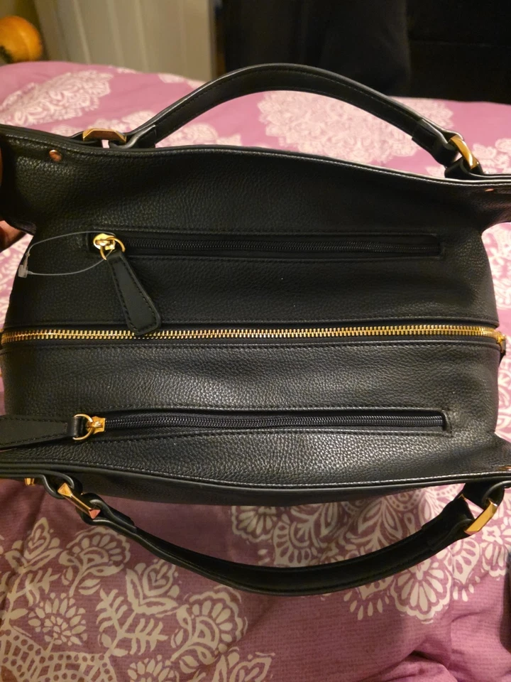 FIORELLI Bolso de Mano Negro Cuero Guijarro Doble Asas Bandolera Correa Cartera Bolso de Mano Foto 4 de 4