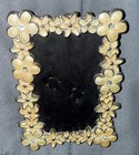 **VINTAGE** Silver & Beige/Cream Enamel & Rhinestones Flowers 2x3 Photo Frame — photo 5