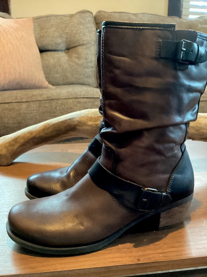 Pikolinos Le Mans Boots Side Zip Buckles Brown Leather Size 41 Women's 9.5 - Image 2 of 4