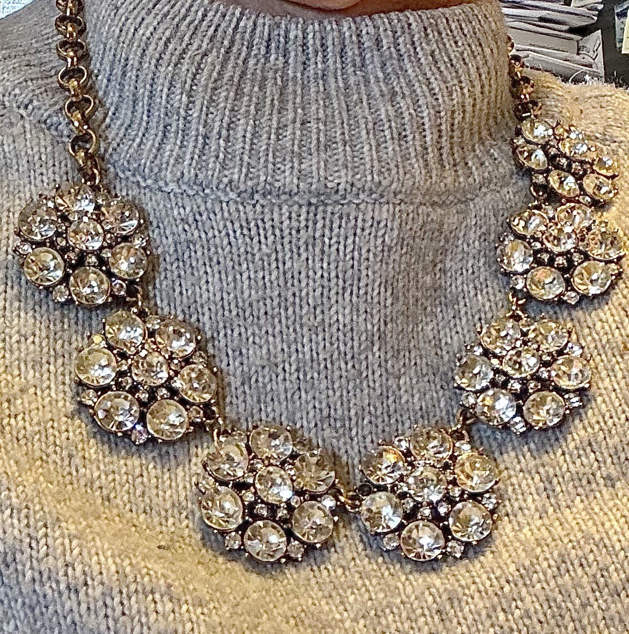 Flashy Rhinestone Statement Necklace - image 4