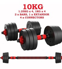 NEW FITNESS 10KG DUMBELLS PAIR OF WEIGHTS BARBELL/DUMBBELL BODY BUILDING SET