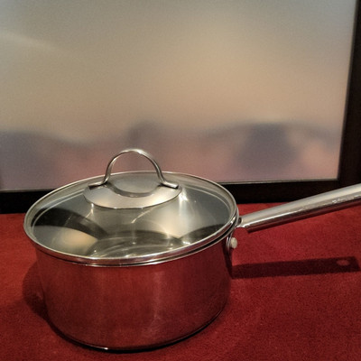 Wolfgang Puck 3 Qt Stainless Steel Saucepan w/ Lid, Long Handle, Silver