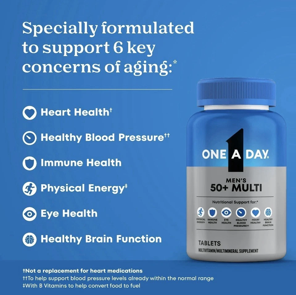 One A Day Men's 50 Plus Healthy Advantage Multivitamin 200 Tablets - Image 2 of 4