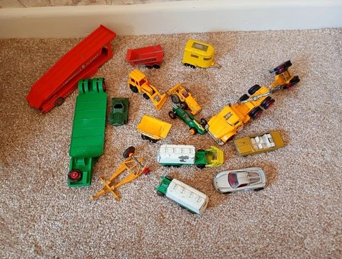 Vintage toy diecast vehicles job lot bundle Dinky Lesney Porsche 15 items