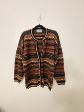 Artesanias Illary Baby Alpaca Grandpacore Bill Cosby Cardigan Sweater Size L/XL