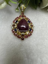 Ruby Peridot Sapphire Gemstone Pendant Jewelry For Sister 925 Sterling Silver