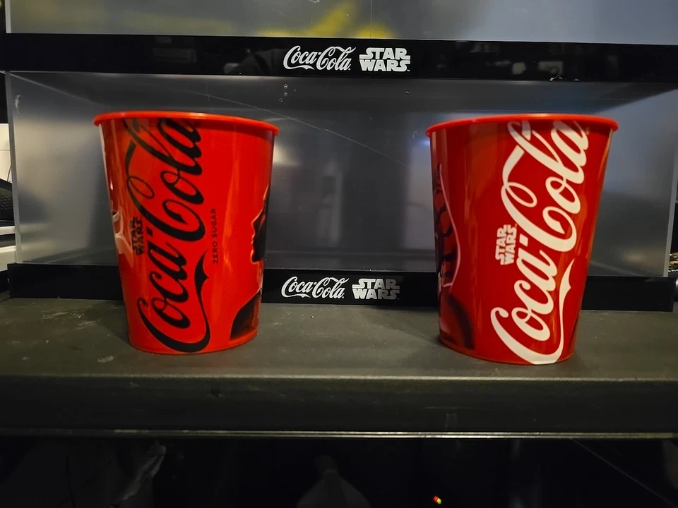 EDICIÓN LIMITADA Star Wars Coca Cola Cola Cola Cola Cola Juego de 2 Vasos Japón Foto 3 de 4