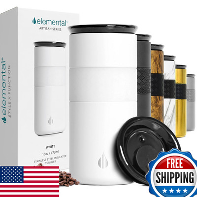 Elemental Artisan Insulated Tumbler, Triple Wall Coffee Travel Tumbler, Reusable