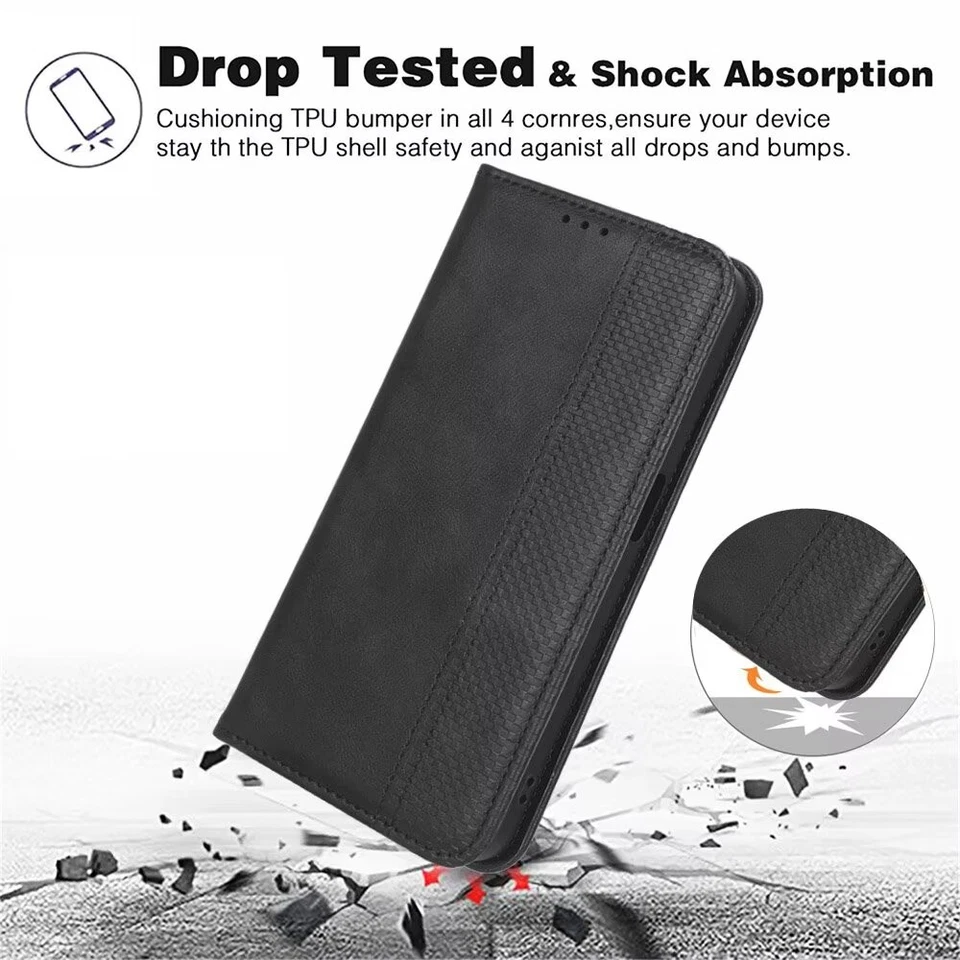 Flip Magnetic Wallet Cover Case For Blackview Oscal Cubot Wiko Nothing HTC - Image 4 of 4