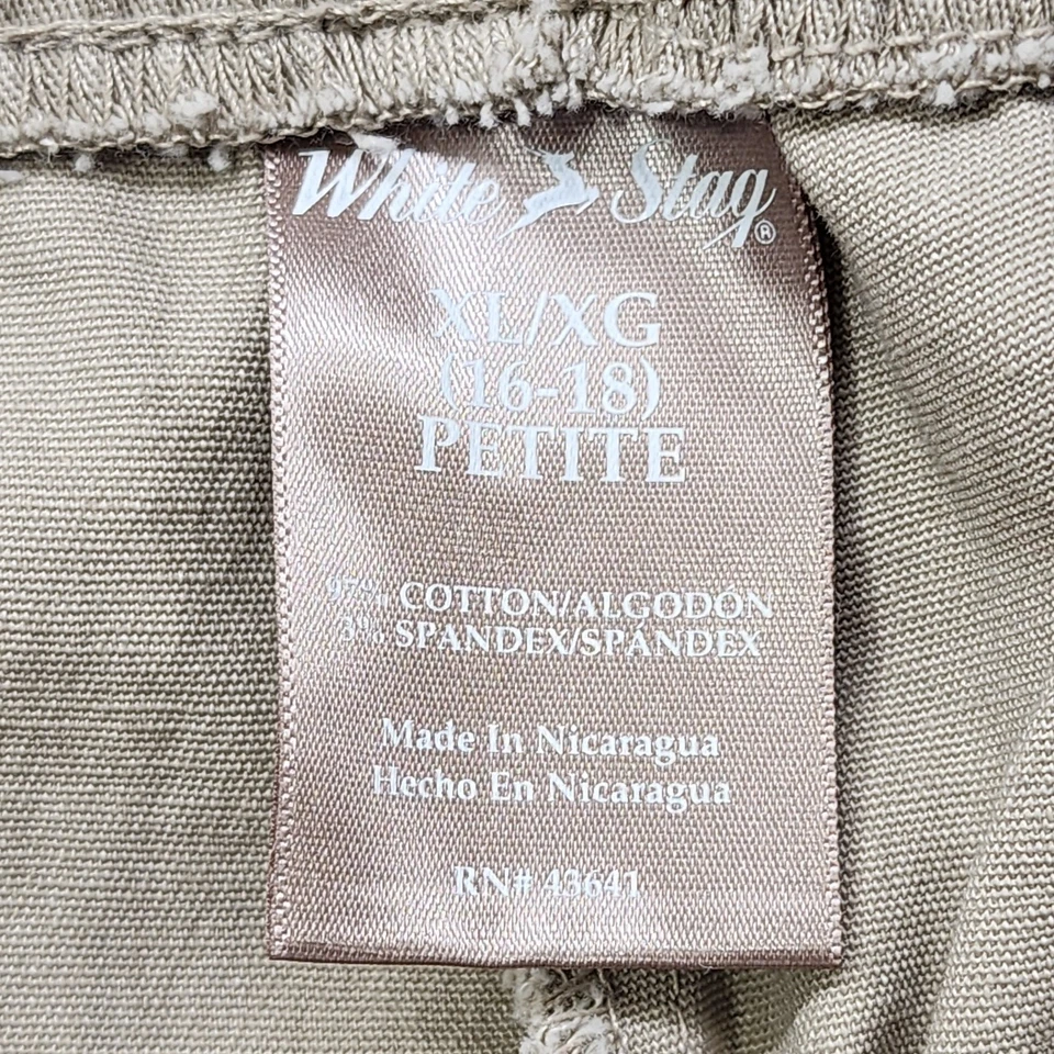 Vintage White Stag Pants Womens XL PETITE Tan Khaki Pull On Chino Stretch Office - Image 4 of 4