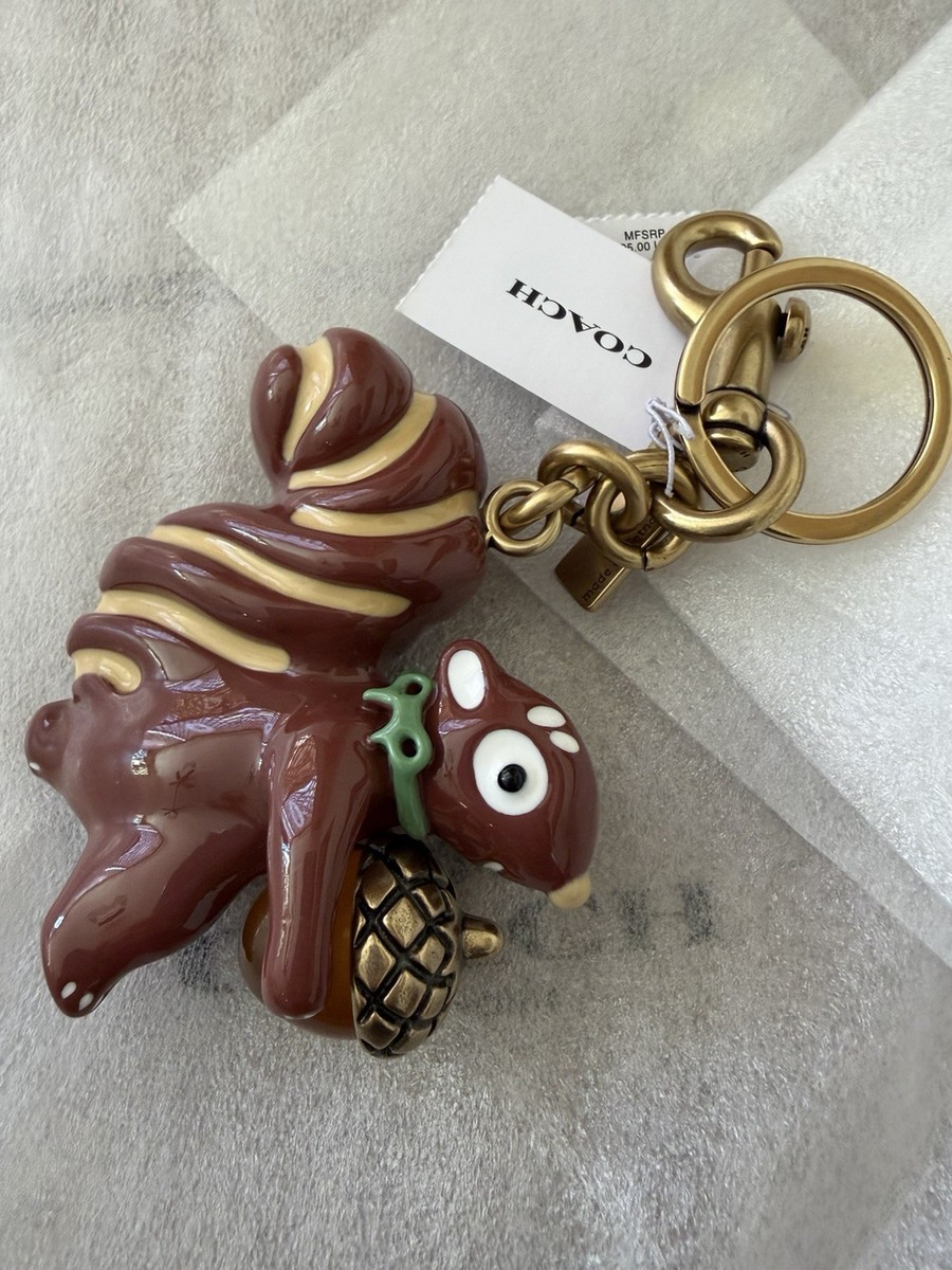 Coach Squirrel Bag Charm resin brass 2.8