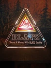 Vintage Blatz  Beer Triangle Light Up Sign 1983 Bar Light Sign Mancave 14”x14”